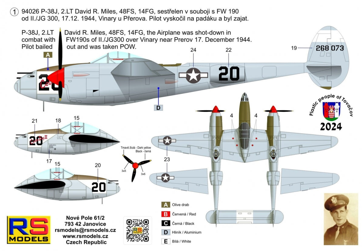RS Models 94026 Lockheed P-38 J-15 LO - Bataille de Moravie (Édition limitée) 1/72  – immagine 2