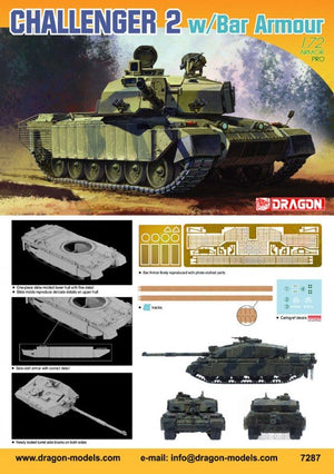Dragon 7287 Challenger 2 w/ Bar Armour 1/72 – zdjęcie 2
