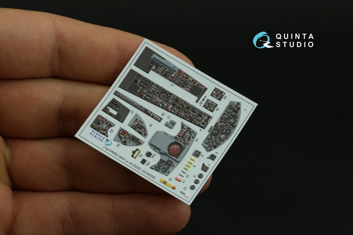 Intérieur imprimé en 3D et coloré sur papier décalcomanie (Italeri) pour F-104G (Quinta Studio QDS-32141) (petite version) 1/32 – image 5