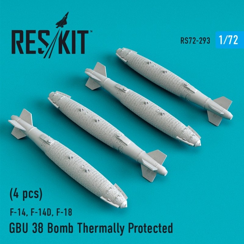 RESKIT RS72-0293 GBU 38 Bombe à protection thermique (4 pièces) 1/72 