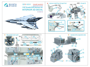 Quinta Studio QDS+32231 Tornado ECR, intérieur imprimé en 3D et coloré sur papier décalcomanie (Italeri) (petite version) (avec pièces en résine imprimées en 3D) 1/32 – Bild 3