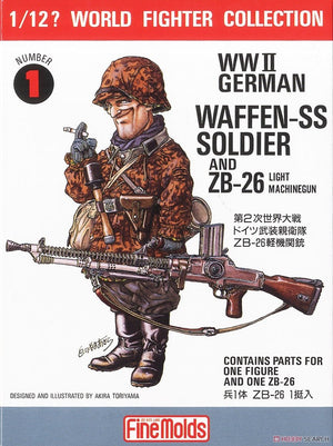FineMolds FT1 Soldat allemand de la Seconde Guerre mondiale et ZB26 1/12
