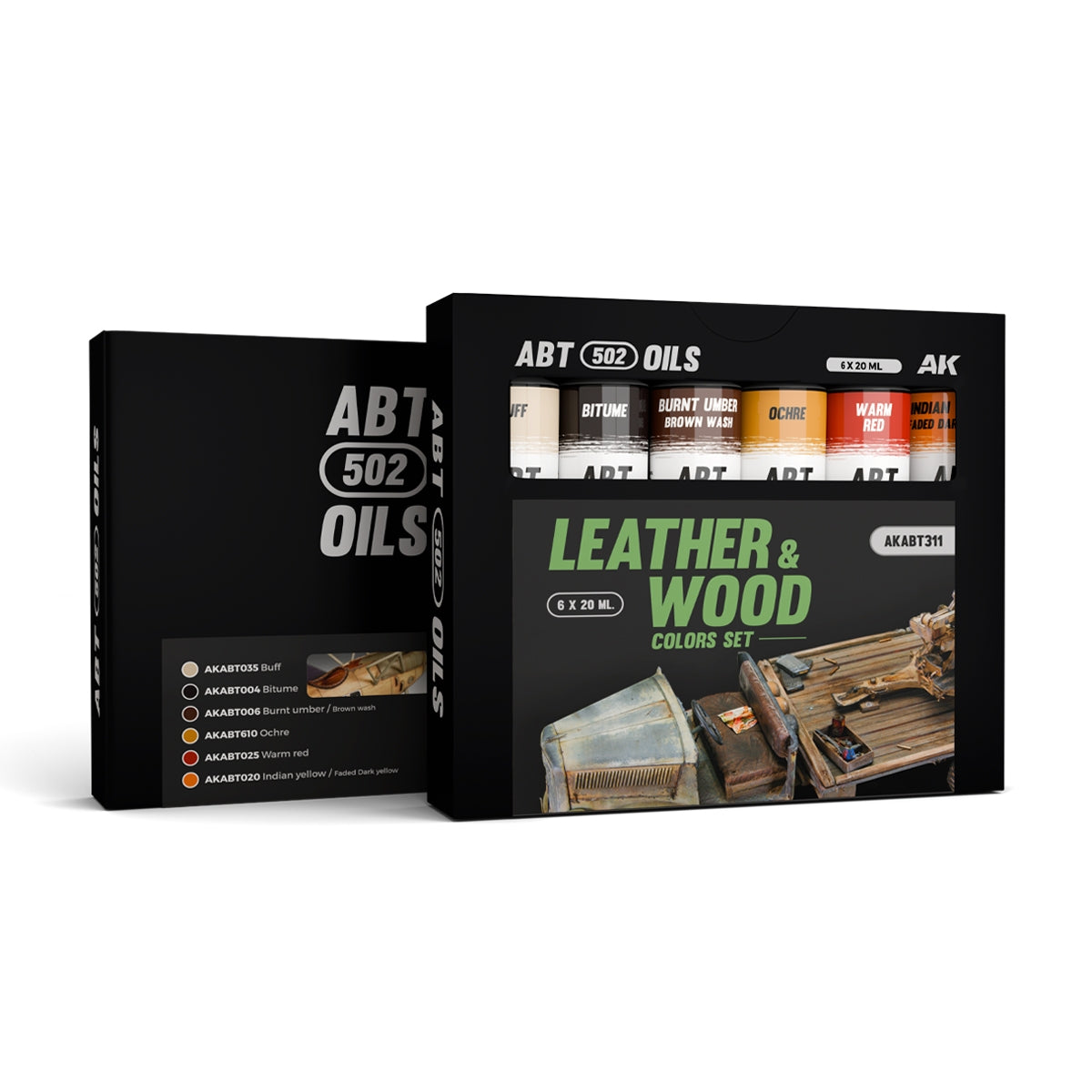 502 Abteilung ABT311 COFFRET COULEURS CUIR ET BOIS 6 x 20 ml – imagen 2