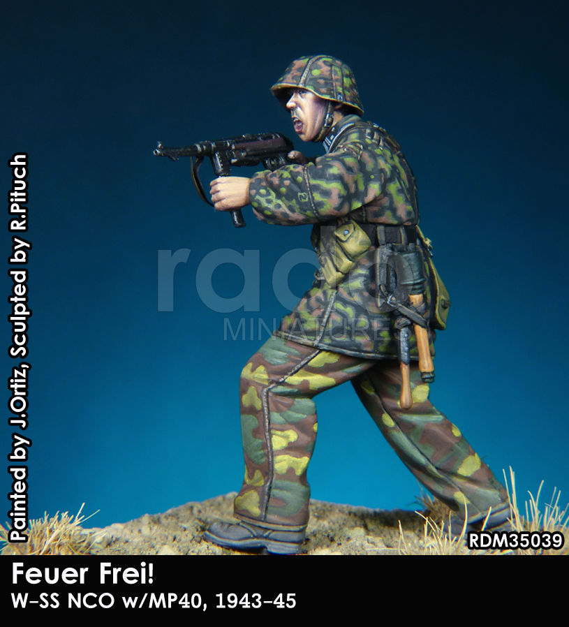 RADO Miniatures RDM35039 Feuer Frei W-SS NCO avec MP-40 1943-45 1/35  – Bild 2
