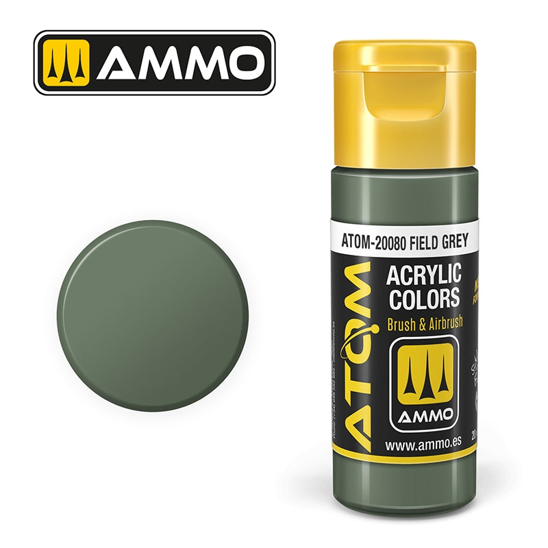 AMMO of Mig Jimenez 20080 ATOM COLOR Field Gray 20ml