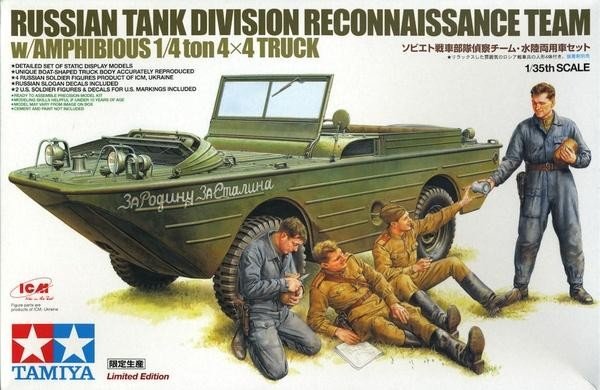 TAMIYA 89771 Équipe de reconnaissance de division blindée russe en amphibie (1/35)