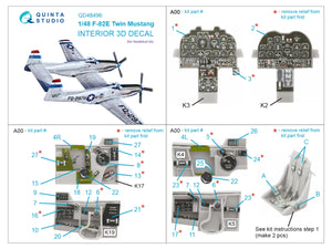 Intérieur coloré imprimé en 3D sur papier décalcomanie Quinta Studio QD48496 F-82E Twin Mustang (Modelsvit) 1/48 – image 2