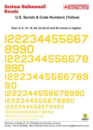 Techmod 48807 - US Serial &amp;amp; Code Numbers (1/48) – image 2