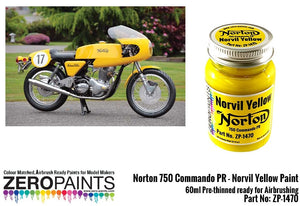 Peinture jaune Norvil Zero Paints ZP-1470 Norton 750 Commando PR - 60 ml