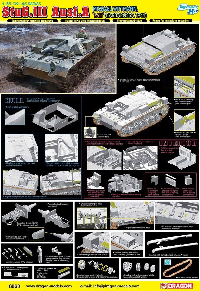 Dragon 6860 StuG.III Ausf.A MICHAEL WITTMANN LAH BARBAROSSA 1941 1/35 – image 2