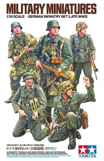 Tamiya 35382 Kit d'infanterie allemande fin de la Seconde Guerre mondiale (5 figurines) 1/35