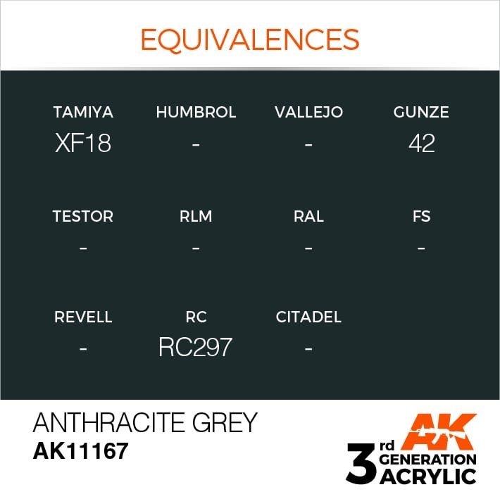 AK Interactive AK11167 GRIS ANTHRACITE – STANDARD 17 ml – imagen 3