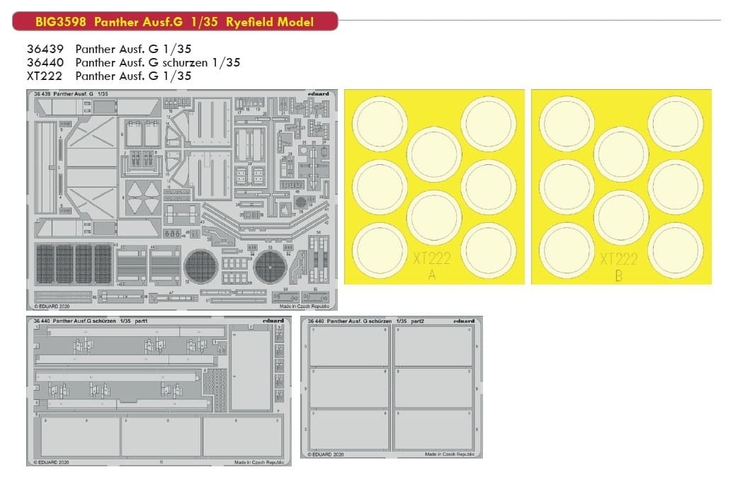 Eduard BIG3598 Panthère Ausf. G 1/35 pour MODÈLE RYEFIELD – immagine 2