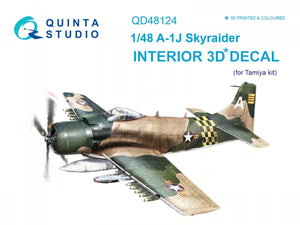 Intérieur imprimé en 3D et coloré sur papier décalcomanie Quinta Studio QD48124 A-1J (pour maquette Tamiya) 1/48