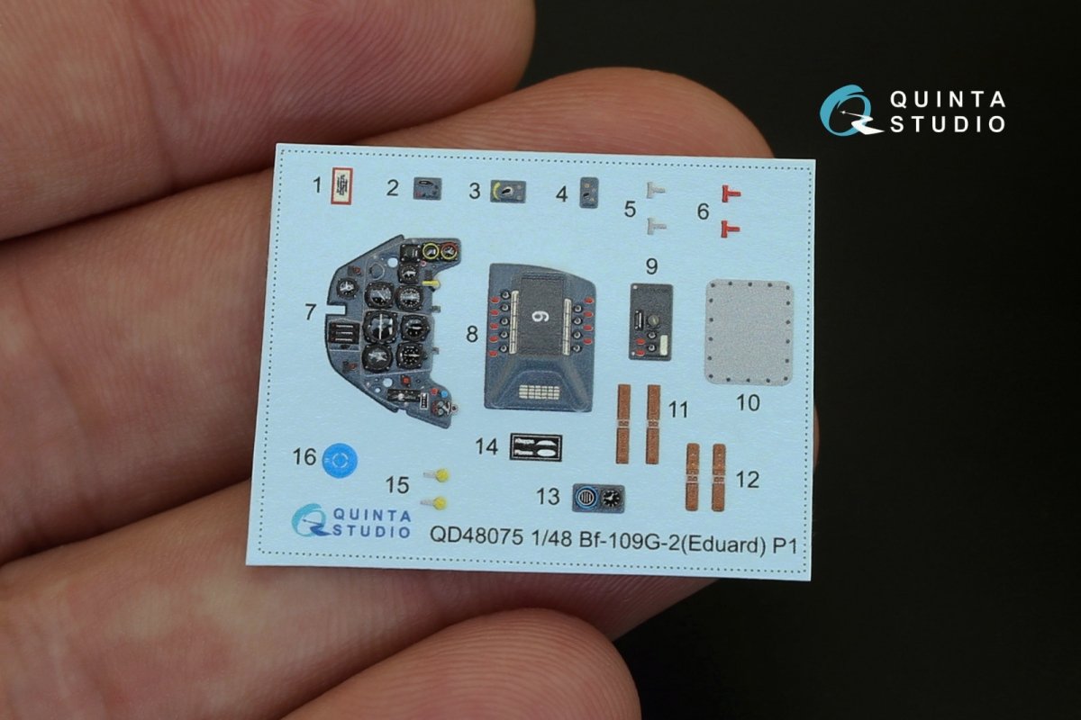Intérieur imprimé en 3D et coloré sur papier décalcomanie Quinta Studio QD48075 Bf-109G-2 (pour kit Eduard) 1/48 – image 2
