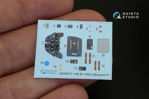 Intérieur imprimé en 3D et coloré sur papier décalcomanie Quinta Studio QD48075 Bf-109G-2 (pour kit Eduard) 1/48 – image 2