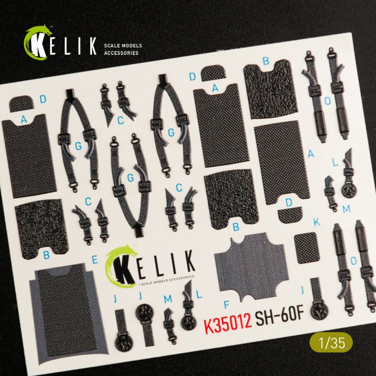 KELIK K35012 SH-60F OCEAN HAWK - Décalcomanies 3D pour intérieur de la maquette KITTY HAWK au 1/35