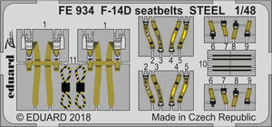 Ceintures de sécurité Eduard FE934 F-14D - Acier 1/48