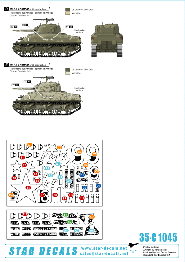 Star Decals 35-C1045 États-Unis en Afrique du Nord 1942-43 # 1 1/35 – Bild 2