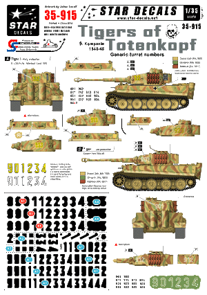 Star Decals 35-915 Tigres de Totenkopf 1/35