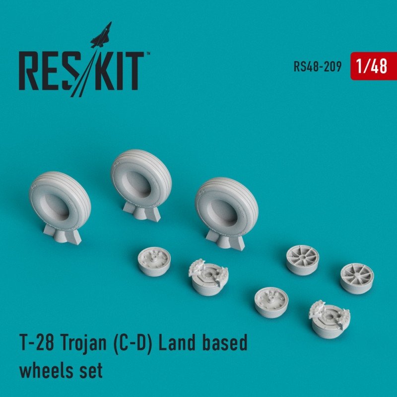 RESKIT RS48-0209 T-28 Trojan (CD) Jeu de roues terrestres 1/48