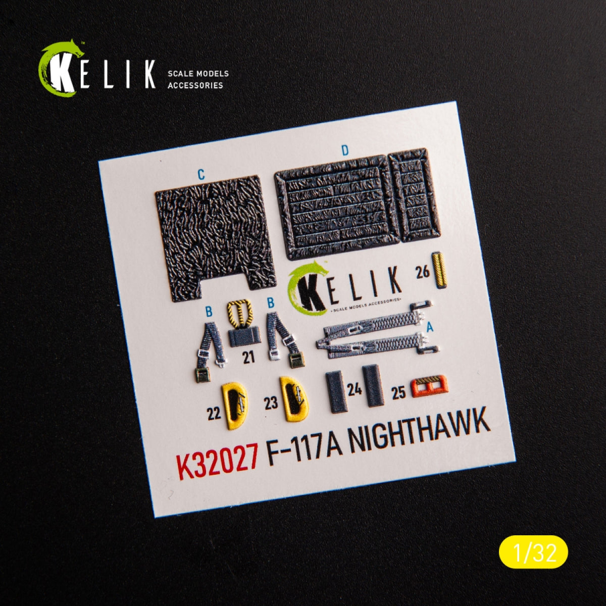 KELIK K32027 F-117A - Décalcomanies 3D pour intérieur de type 1, compatibles avec la maquette Trumpeter au 1/32 – image 3