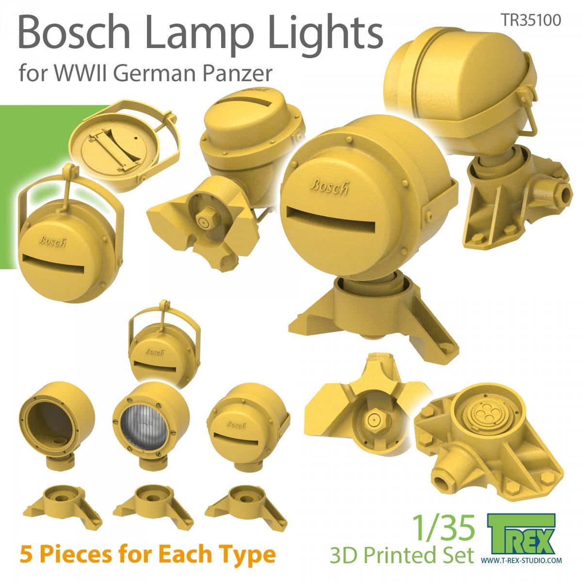 Lampes Bosch T-Rex Studio TR35100 pour Panzer allemand de la Seconde Guerre mondiale à l&amp;#39;échelle 1/35