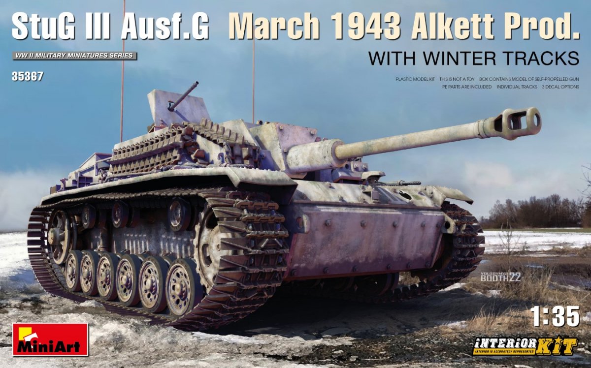 Mini Art 35367 StuG III Ausf. G Mars 1943 Alkett Prod. AVEC CHENILLES D&amp;#39;HIVER. KIT INTÉRIEUR 1/35
