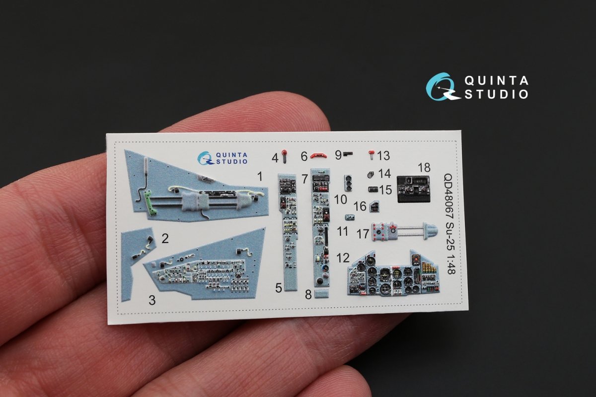 Intérieur imprimé en 3D et coloré sur papier décalcomanie Quinta Studio QD48067 Su-25 (pour kit KP) 1/48 – image 2