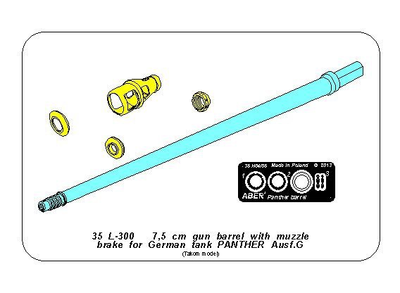 Canon Aber 35L-300 avec frein de bouche pour Panther G, compatible avec les maquettes Takom au 1/35. – image 5