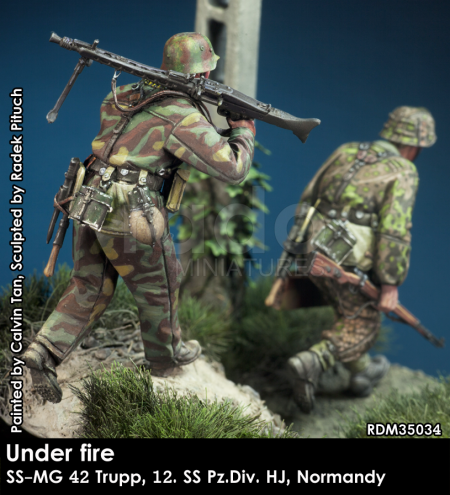 RADO Miniatures RDM35034 Sous le feu ennemi. Équipe W-SS MG 42, 12e SS-Pz.Div. HJ, Normandie 1944, échelle 1/35  – Bild 3
