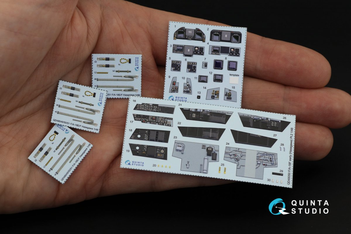 Intérieur imprimé en 3D et coloré sur papier décalcomanie Quinta Studio QD48050 F/A-18F (Hasegawa) au 1/48 – image 3