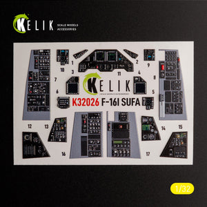 KELIK K32026 F-16I « Sufa » - décalcomanies 3D intérieures pour maquette Academy au 1/32 – immagine 2