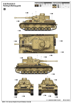 Trumpeter 00919 Allemand Pzkpfw IV Ausf.F2 Moyen 1/16 – imagen 3