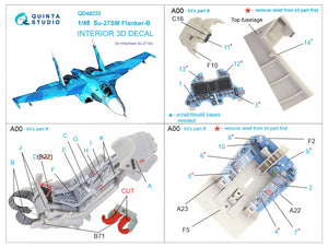 Intérieur imprimé en 3D et coloré sur papier décalcomanie Quinta Studio QD48233 Su-27SM (KittyHawk) 1/48 – image 2
