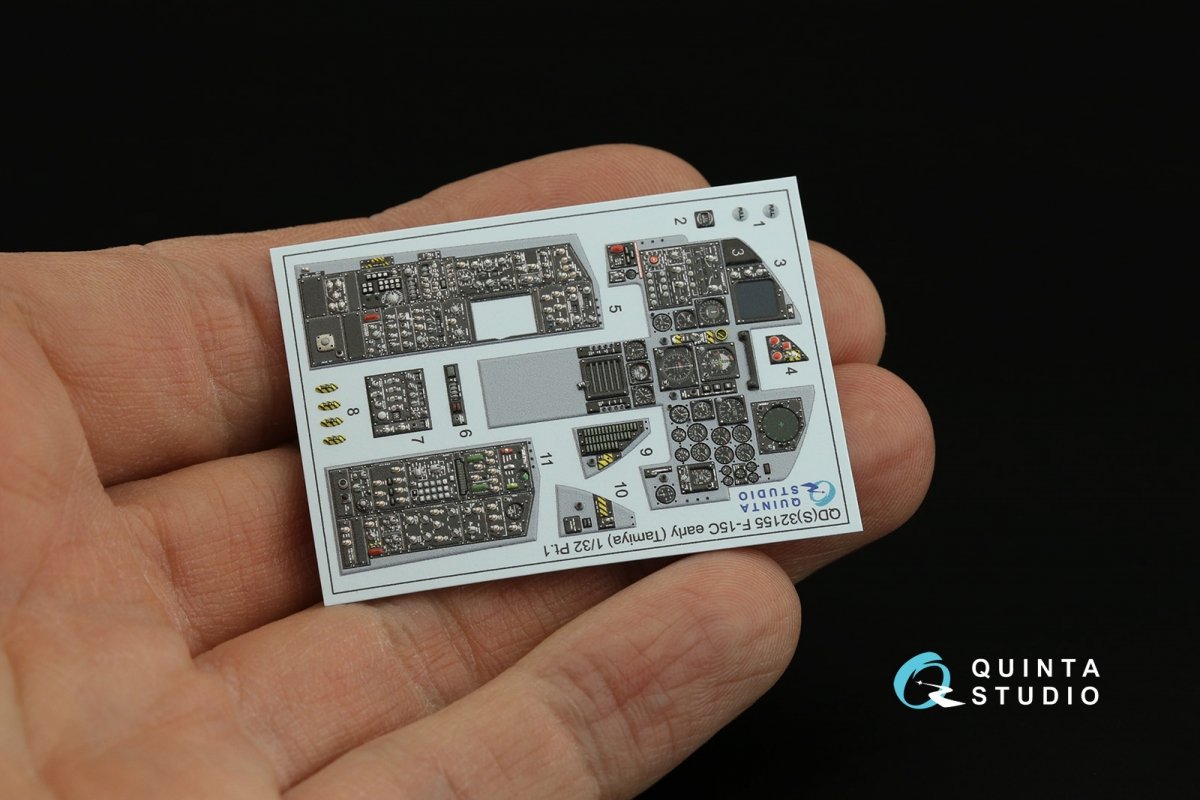 Intérieur imprimé en 3D et coloré sur papier décalcomanie pour F-15C Early/F-15A/F-15J Early (Tamiya) (petite version) Quinta Studio QDS-32155 – image 10