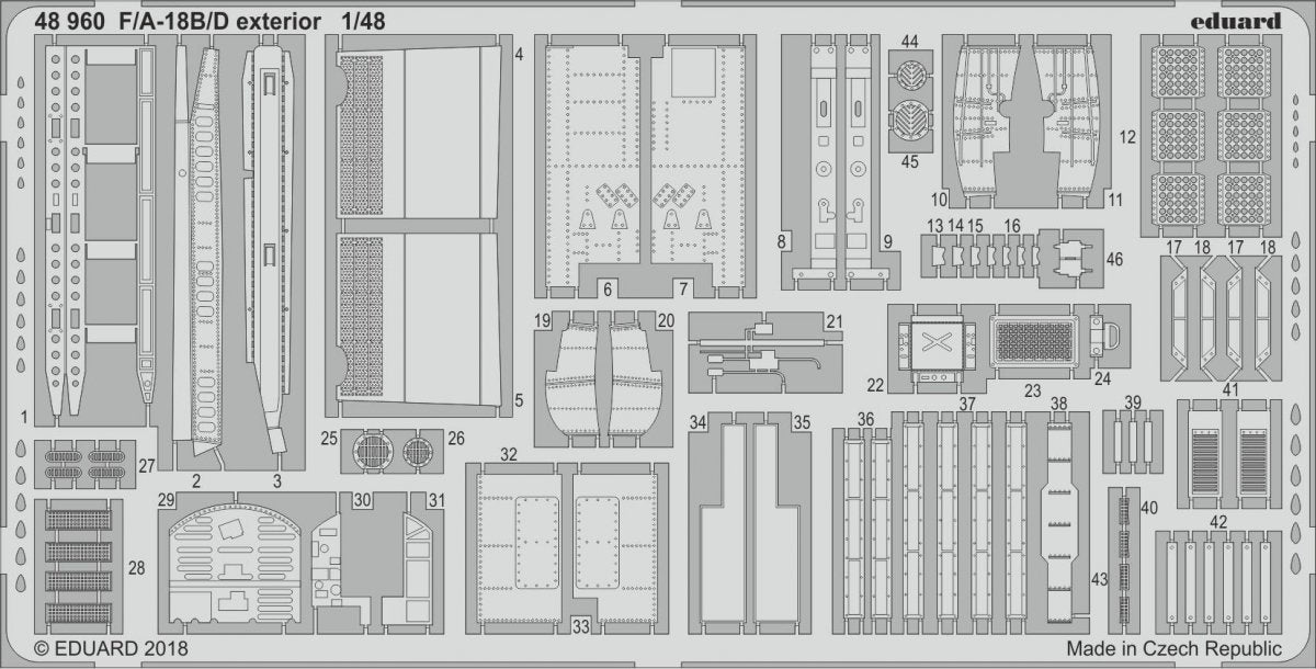 Eduard 48960 F/ A-18B/ D extérieur KINETIC MODEL 1/48