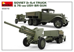 MiniArt 35272 CAMION SOVIETIQUE 2T 6X4 ET PISTOLET USV-BR 76 mm 1/35 – immagine 4