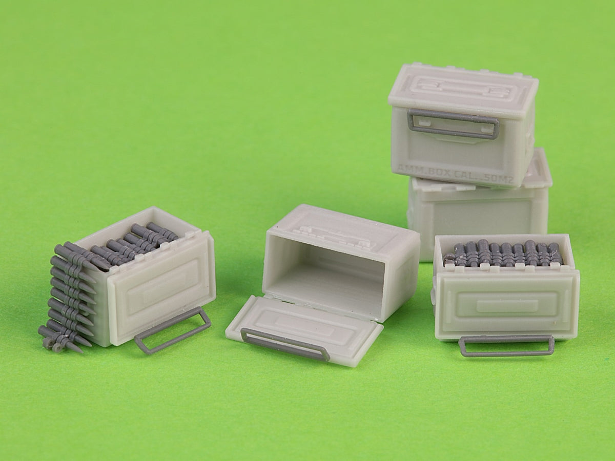 Boîtes de munitions Master GM-35-067 M2 pour fusil Browning M2 .50 - Utilisées pendant la Seconde Guerre mondiale (6 pièces) - OUVERTES 1/35 – image 9