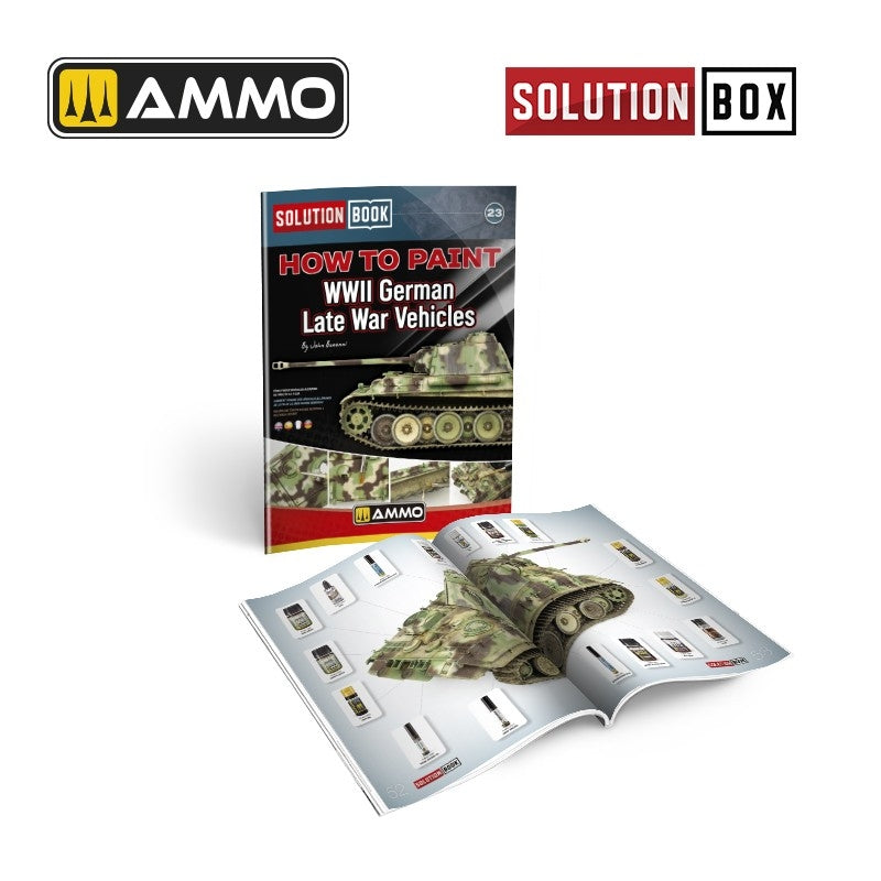 Ammo of Mig 6529 SOLUTION BOOK 23 - Comment peindre les véhicules allemands de fin de guerre de la Seconde Guerre mondiale (Livre multilingue)  – immagine 2