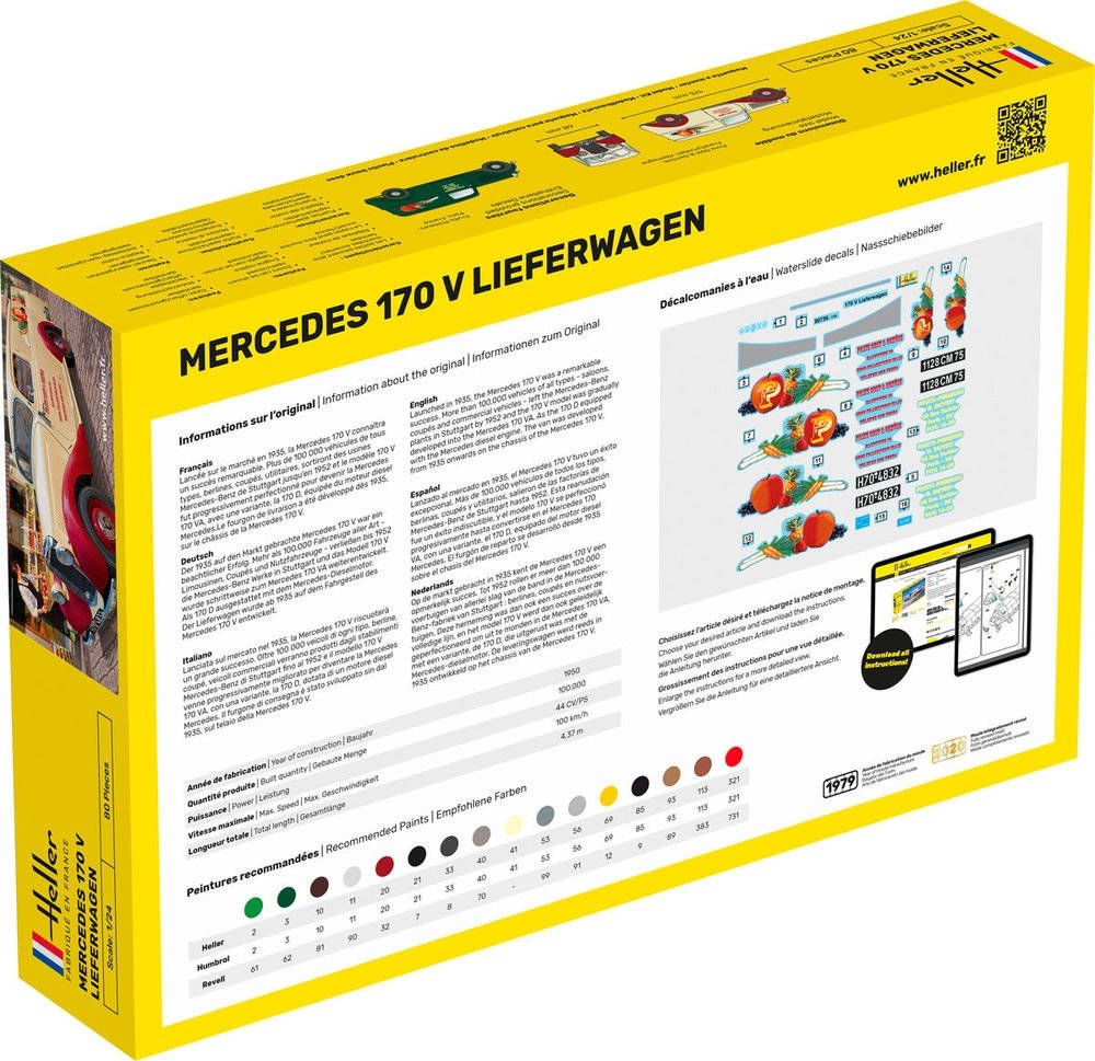 Heller 56736 Mercedes 170 V Lieferwagen - Kit de démarrage 1/24 – immagine 2
