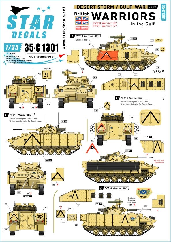 Star Decals 35-C1301 Tempête du désert 1/35