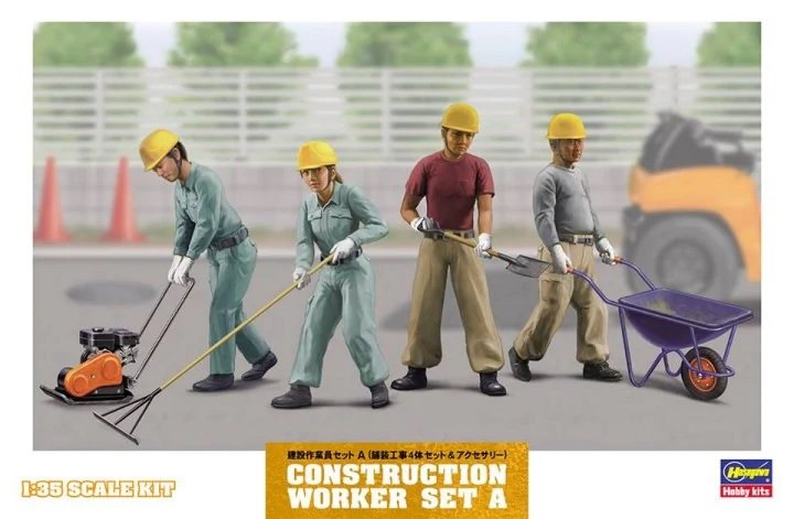 Hasegawa WM03 Ensemble d'ouvriers du bâtiment A 1/35