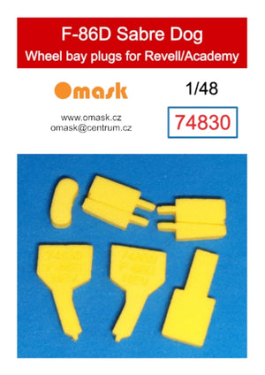 Omask 74830 Bouchons de puits de train d&amp;#39;atterrissage pour F-86D Saber Dog (pour Revell/Academy) 1/48