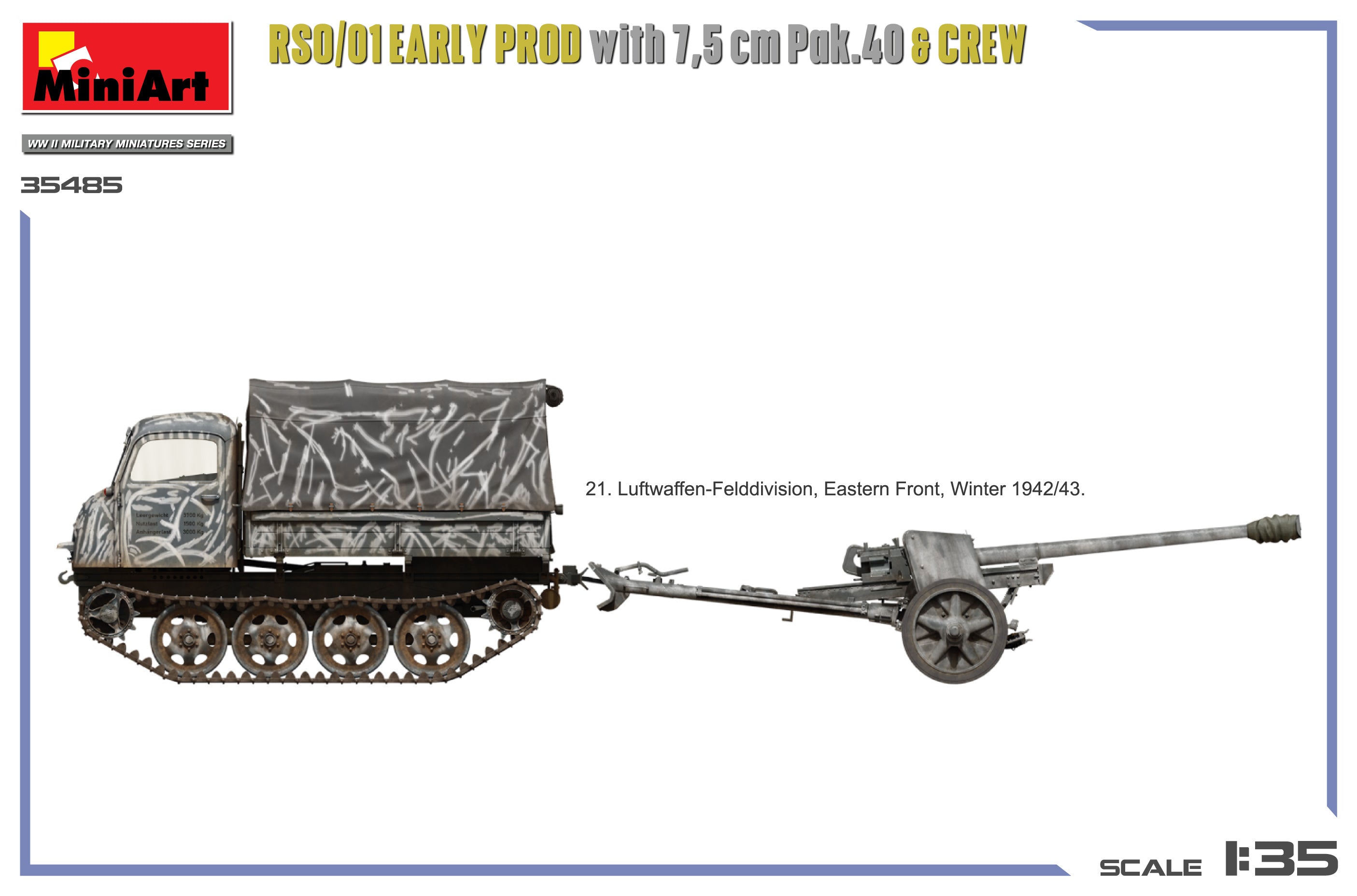 MiniArt 35485 RSO/01 Première production avec canon Pak.40 de 7,5 cm et équipage 1/35 – Bild 6