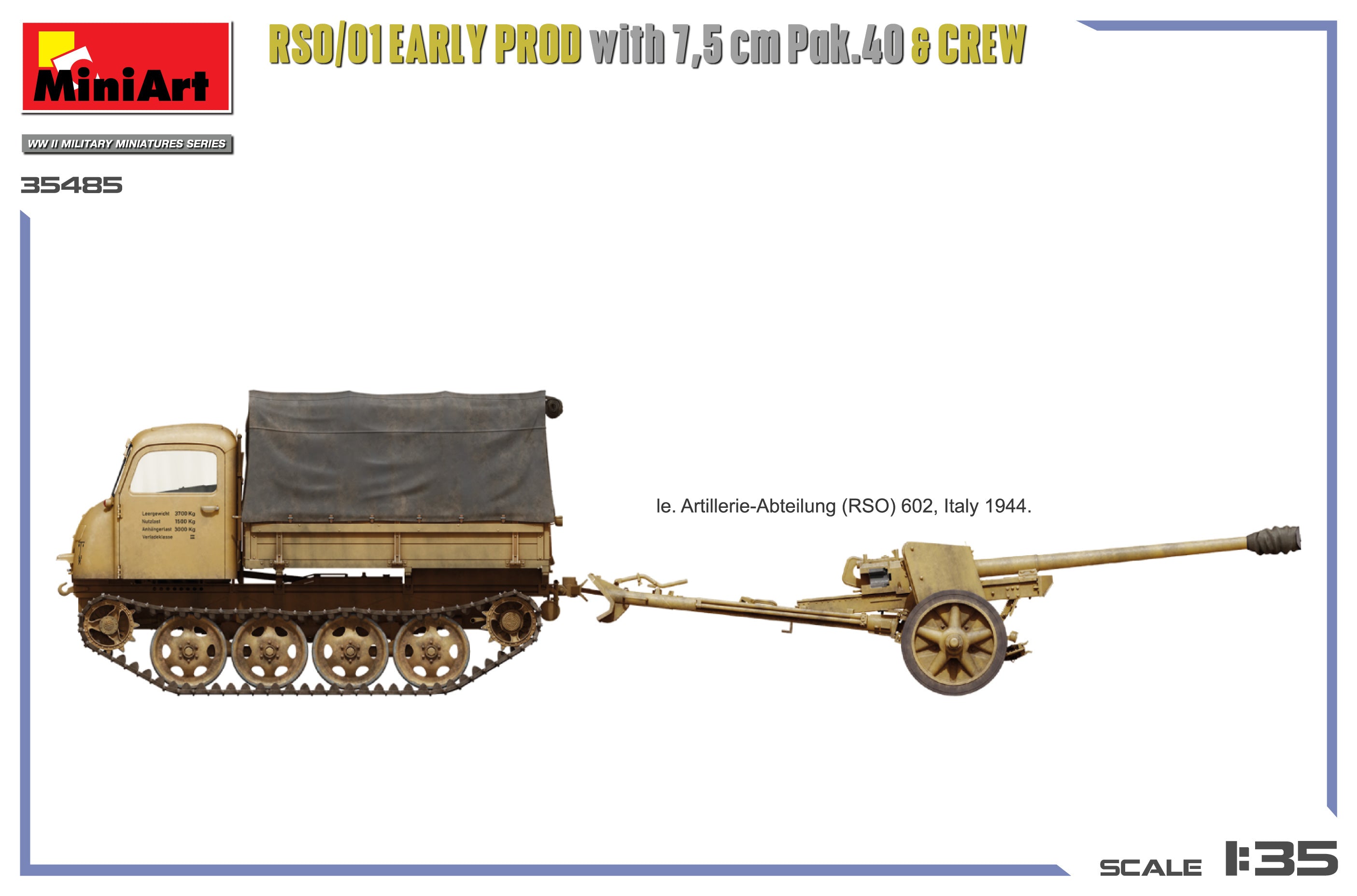 MiniArt 35485 RSO/01 Première production avec canon Pak.40 de 7,5 cm et équipage 1/35 – Bild 4