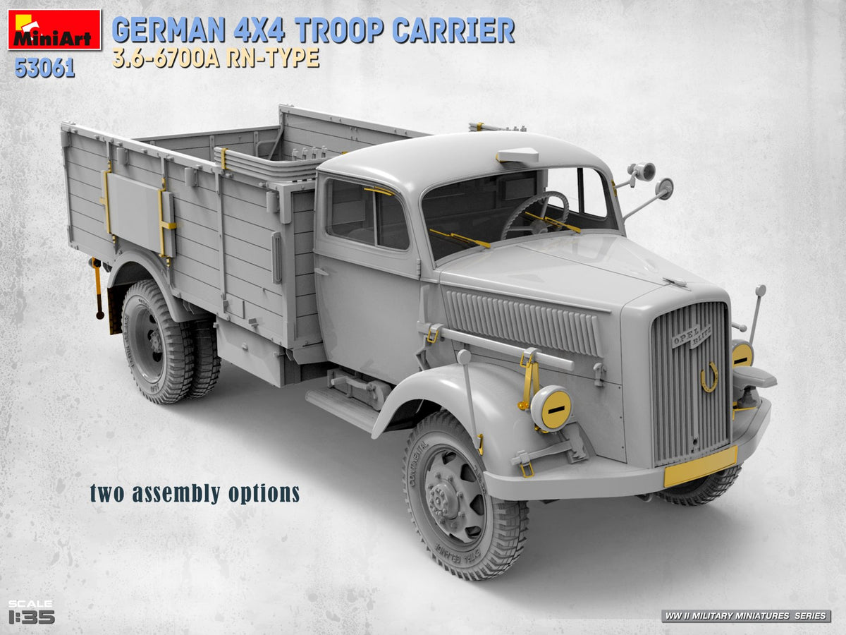 MiniArt 53061 GERMAN 4X4 TROOP CARRIER 3.6-6700A RN-TYPE 1/35 – zdjęcie 3