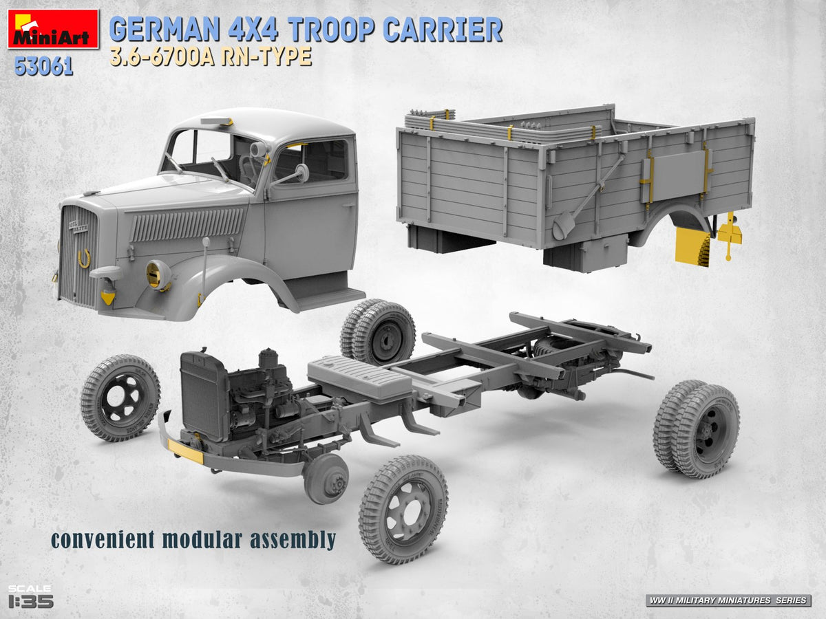 MiniArt 53061 GERMAN 4X4 TROOP CARRIER 3.6-6700A RN-TYPE 1/35 – zdjęcie 4