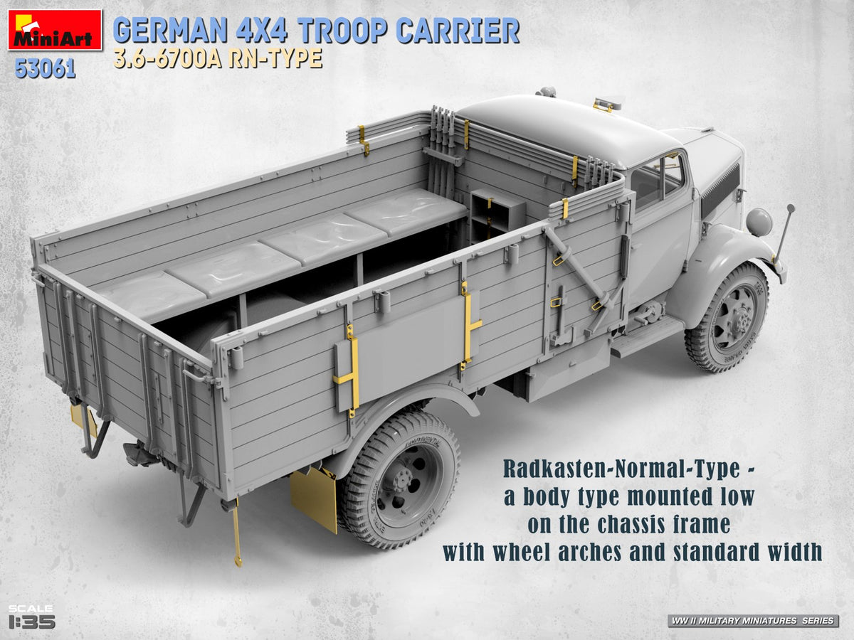 MiniArt 53061 GERMAN 4X4 TROOP CARRIER 3.6-6700A RN-TYPE 1/35 – zdjęcie 5