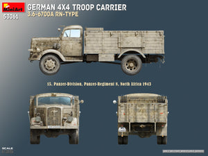 MiniArt 53061 GERMAN 4X4 TROOP CARRIER 3.6-6700A RN-TYPE 1/35 – zdjęcie 13